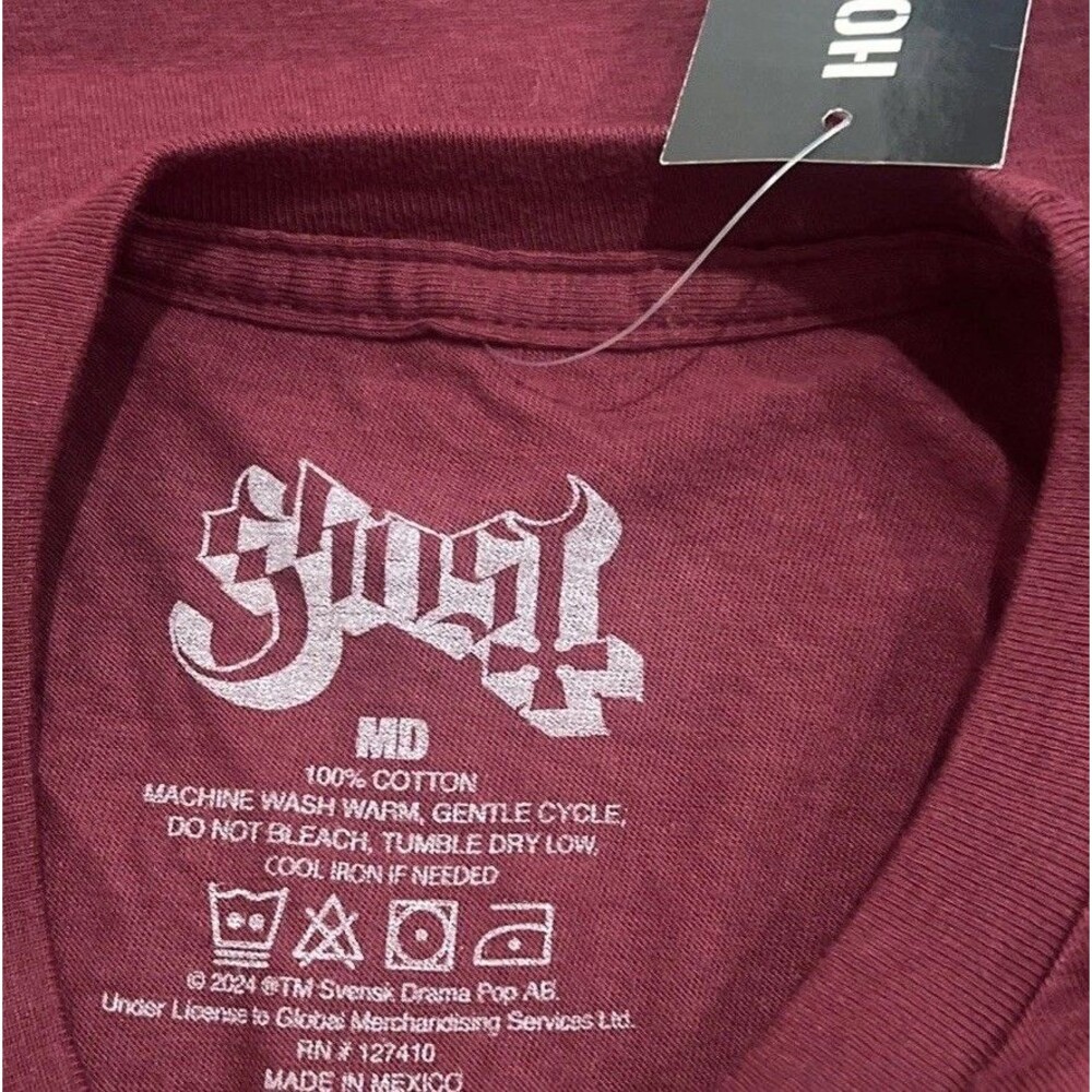 GHOST Firemilk Band Logo Maroon T-SHIRT NEW SIZE M - Picture 5 of 7